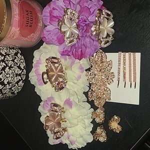 Gold hair clips barrettes